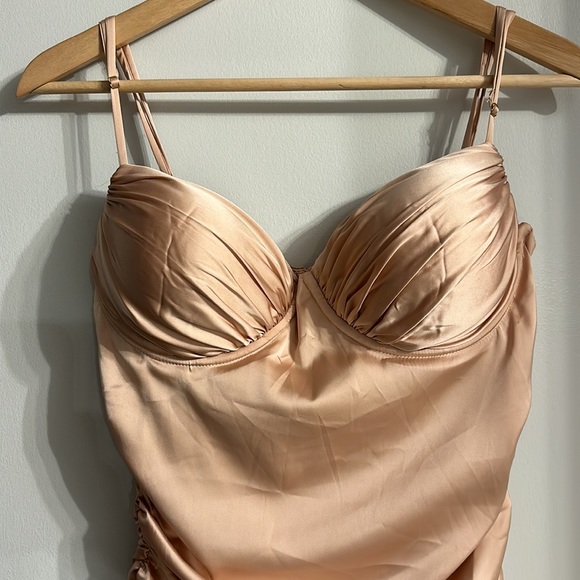 Oh Polly ruched satin dress - Picture 2 of 6